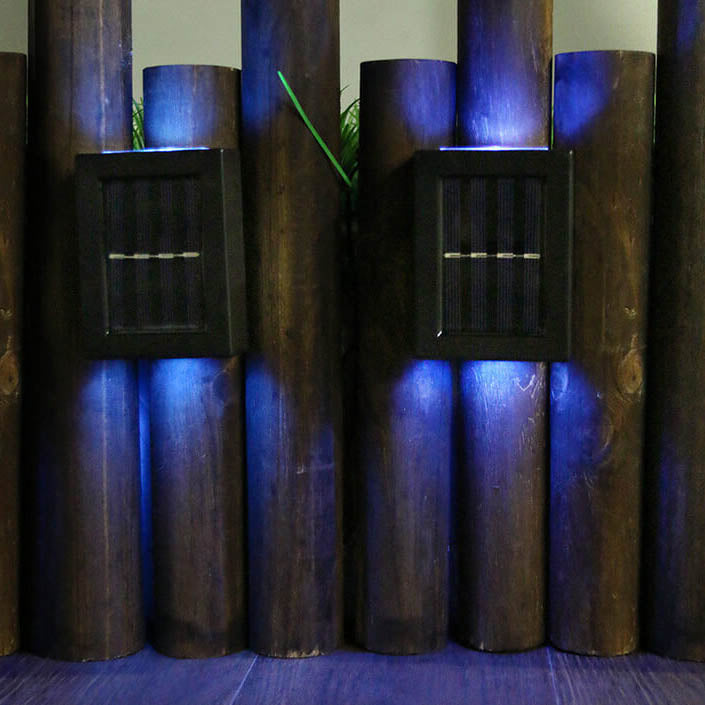 Applique murale de jardin étanche à LED avec éclairage solaire vers le haut et vers le bas 