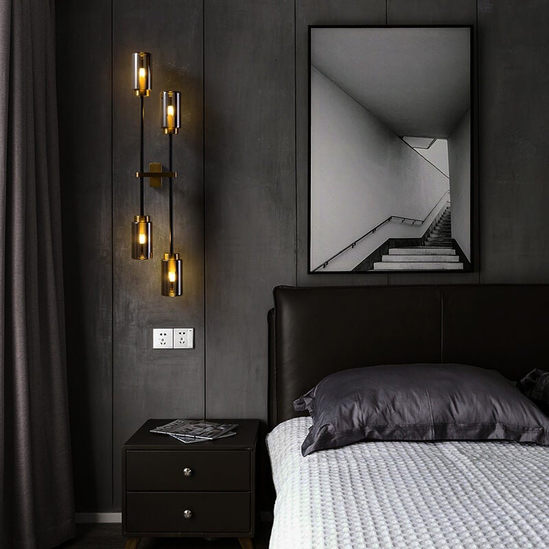 Modern Luxury Cylindrical Shade 2/4 Light Wall Sconce Lamp