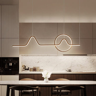 Nordic Creative Angle Ring Line LED Chandelier