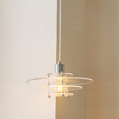 Post-modern Clear Glass Multi-Layered 1-Light LED Pendant Light