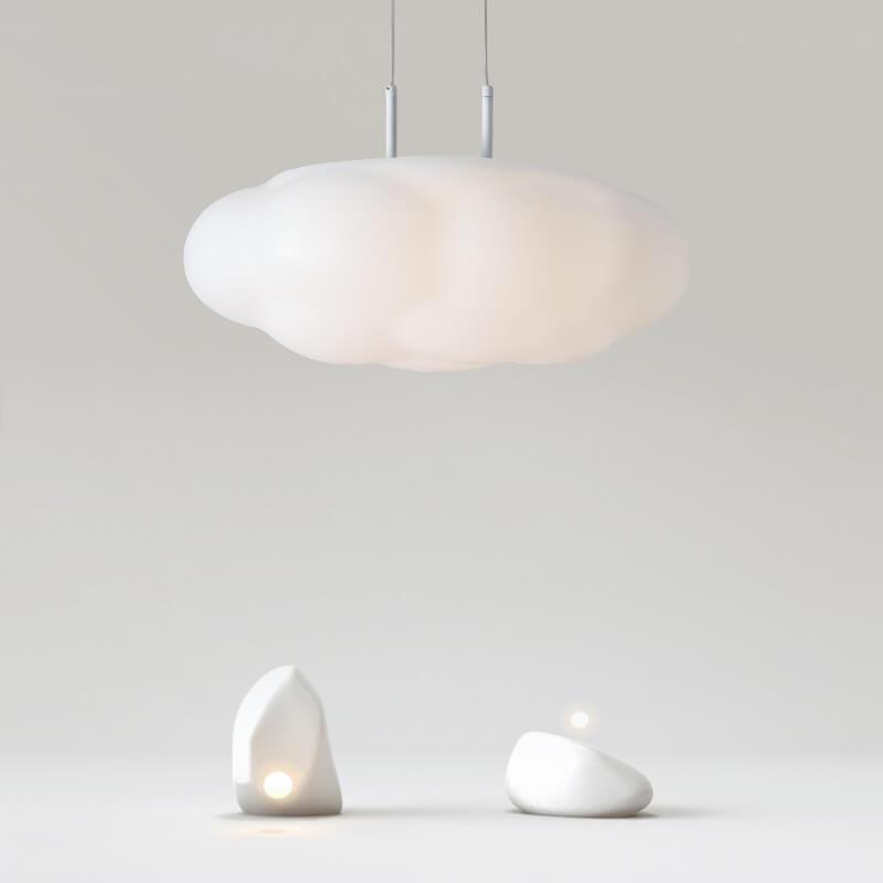 Einfache LED-Pendelleuchte mit schwebender Wolke 