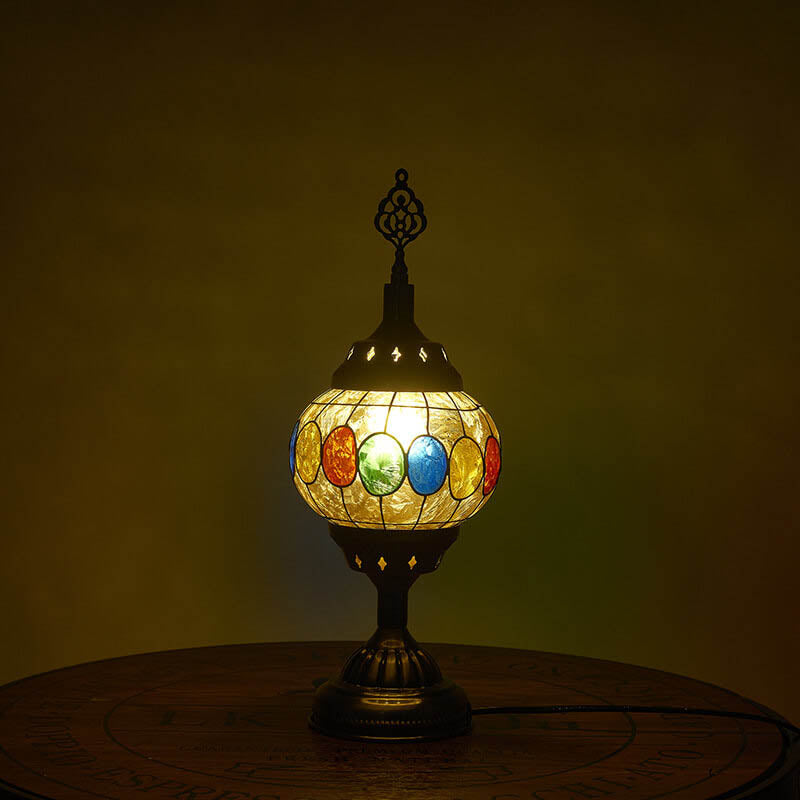 Vintage Turkish Stained Enamel Iron 1-Light Table Lamp