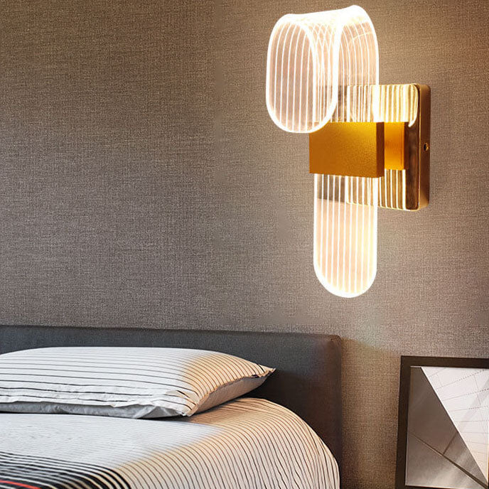 مصباح حائطي LED من الألومنيوم الأكريليكي المنحني الحديث 