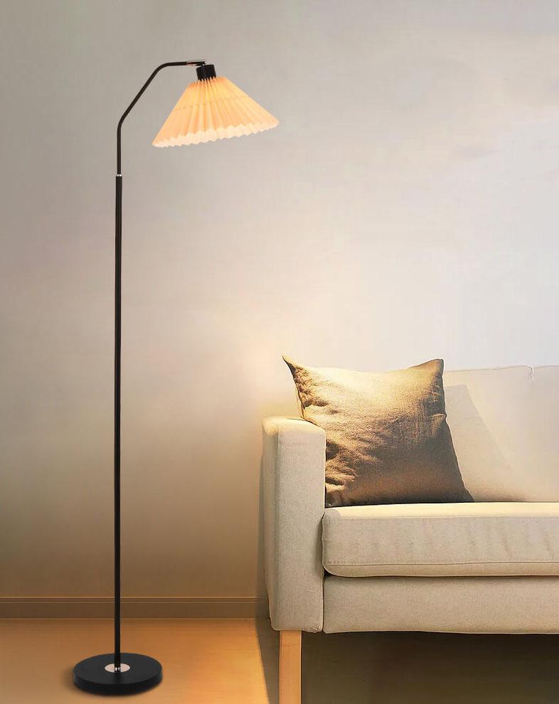 Minimalist Fabric Pleated Shade 1-Light Standing Floor Lamp