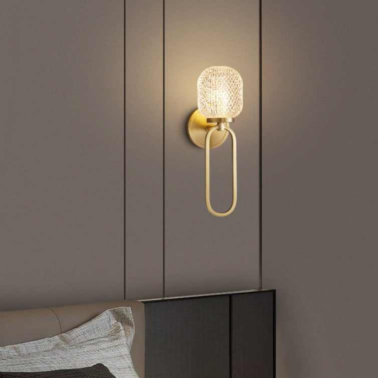 Moderne Luxus Kristall Messing Hängering 1-Licht Wandleuchte 