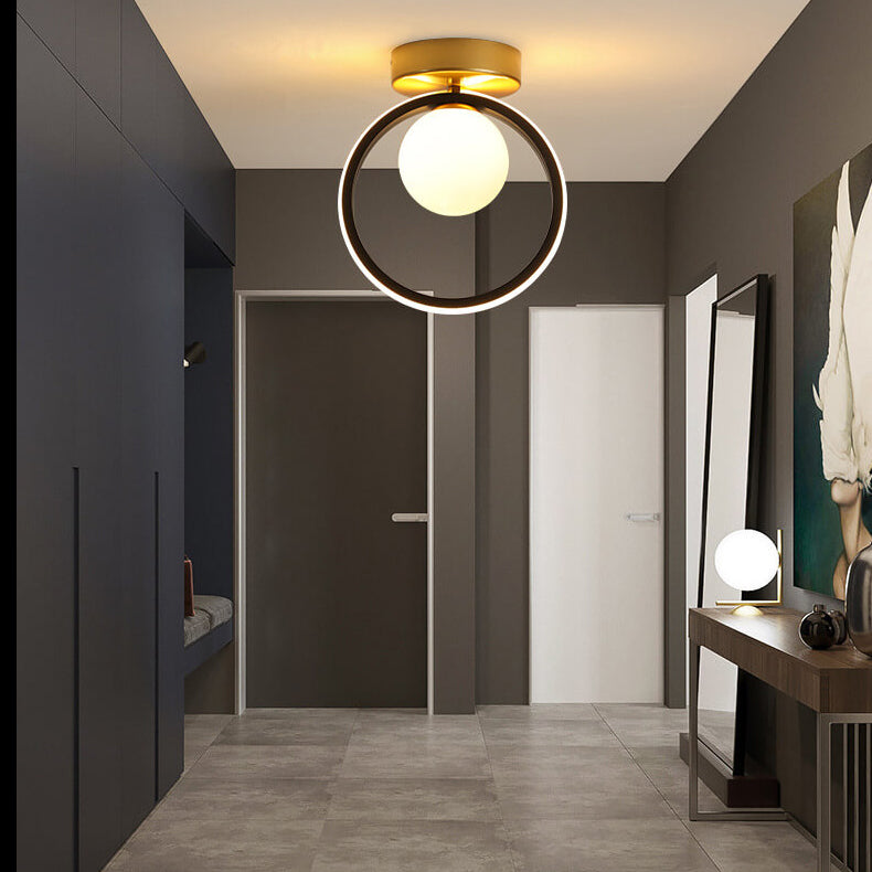 Luz de techo empotrada semi-empotrada LED con pantalla de bola del círculo nórdico 