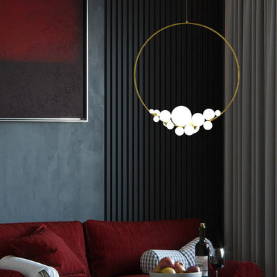 Modern Minimalist Circle Glass Ball LED Chandelier