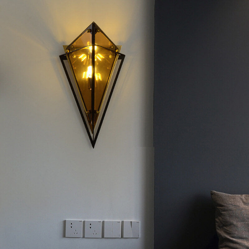 Applique Murale Moderne Créative en Verre Triangle 1-Lumière 