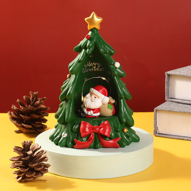 Christmas Tree Santa Starlight Night Light Resin Decoration Gift Table Lamp