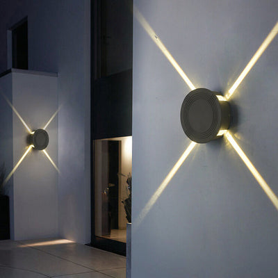 Modern Square/Round Cross Light Outdoor Waterproof LED Wall Sconce Lamp