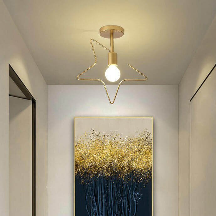 Nordic Creative Star Iron 1-Licht Semi-Flush Mount Deckenleuchte 