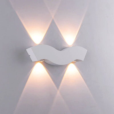 Modern Aluminum Wave LED Waterproof Outdoor Wall Sconce Lamp
