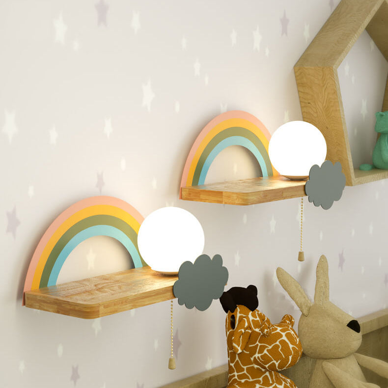 Nordic Cartoon Rainbow 1-Light  Wall Sconce Lamp