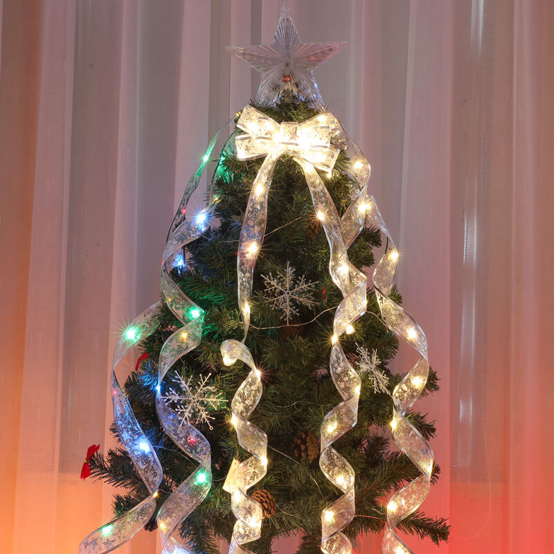 Weihnachtsbaum Dekoration Band Geschenk LED Lichterkette 