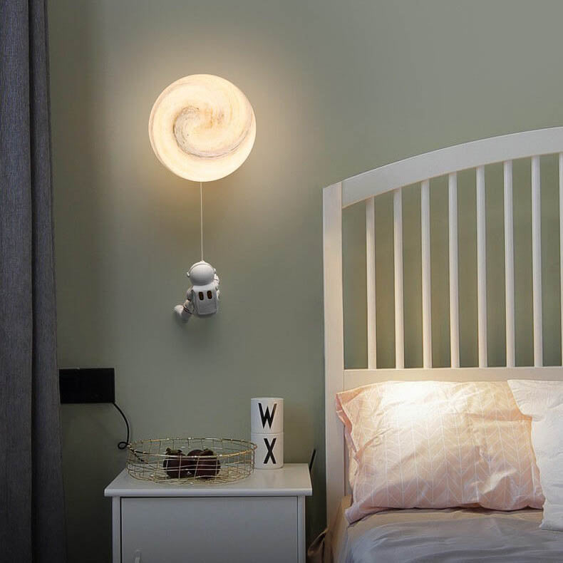 Creative Moon Astronaut 1-Light LED Wall Sconce Lamp