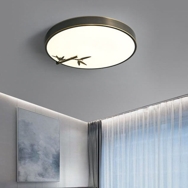 Moderne runde Bambusmuster LED-Deckenleuchte 
