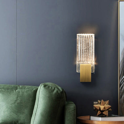 مصباح حائط فاخر LED مربع كريستال فقاعي حديث 