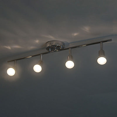 Simple Iron 4-Light Track Adjustable Spotlight Flush Mount Ceiling Light