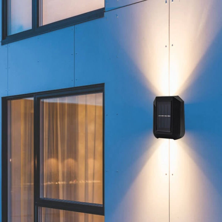 Modern Minimalist Rectangular Plastic LED Solar Outdoor Waterproof Wall Sconce Lamp For Outdoor