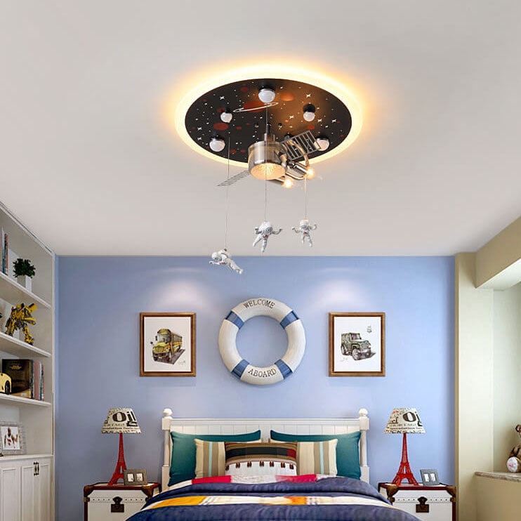 Creative Spaceman Satellite 3 Light Flush Mount Ceiling Light