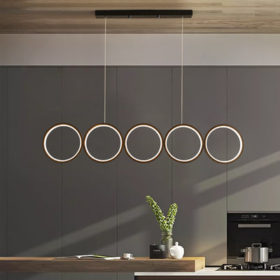 Nordic Creative Iron Acrylic 5-Circle LED Chandelier