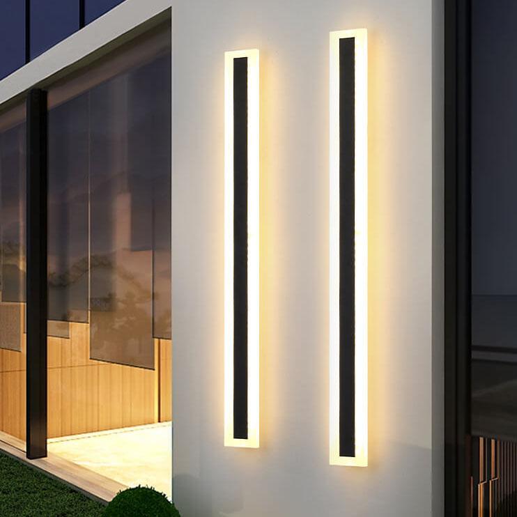 Minimalistische, längliche, stabförmige 1-Licht LED Acryl Außen wasserdichte Wandleuchte 