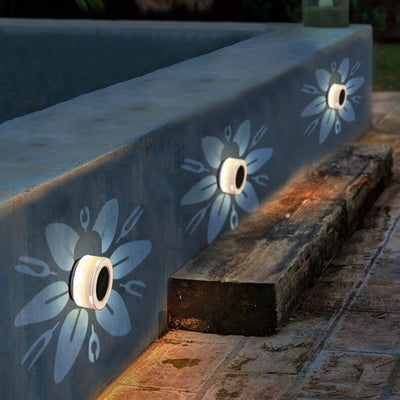 Solar Flower Pattern LED Outdoor Wall Patio Lawn Decorative Light