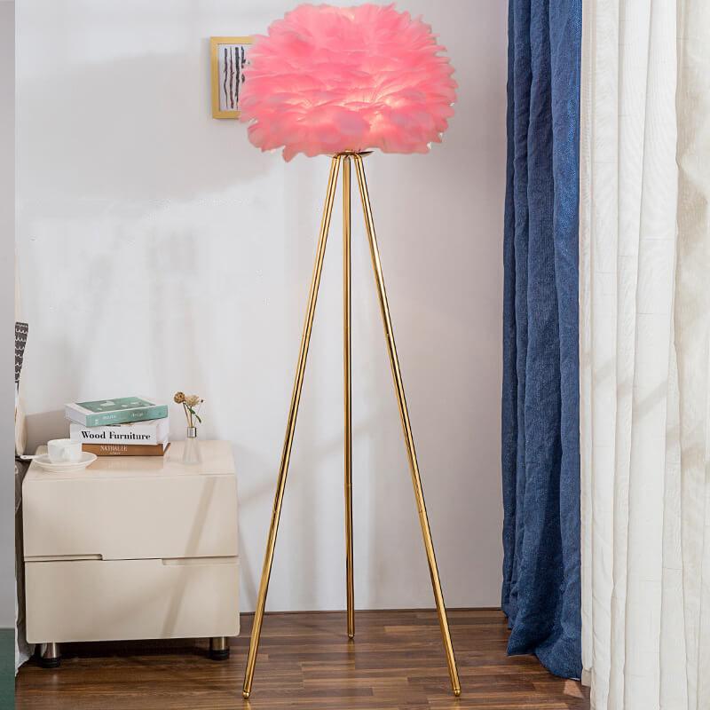 Modern Feather 1-Light Globe Standing Floor Lamp