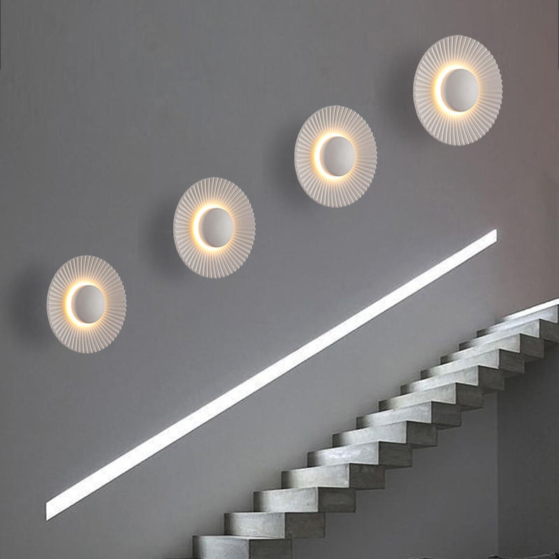 Modern Round Shell Textures Aluminum 1-Light LED Wall Sconce Lamp