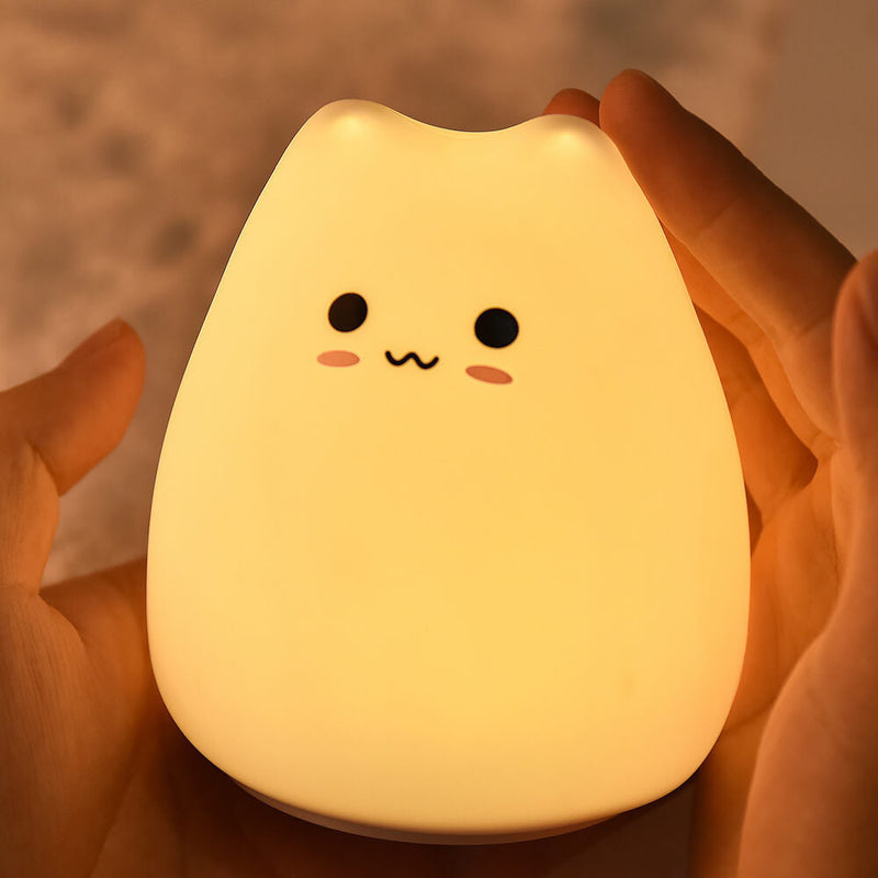 Katze Nachtlicht USB Silikon LED Katze Tischlampe 