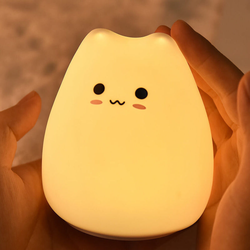 Cat Night Light USB Silicone LED Cat Table Lamp