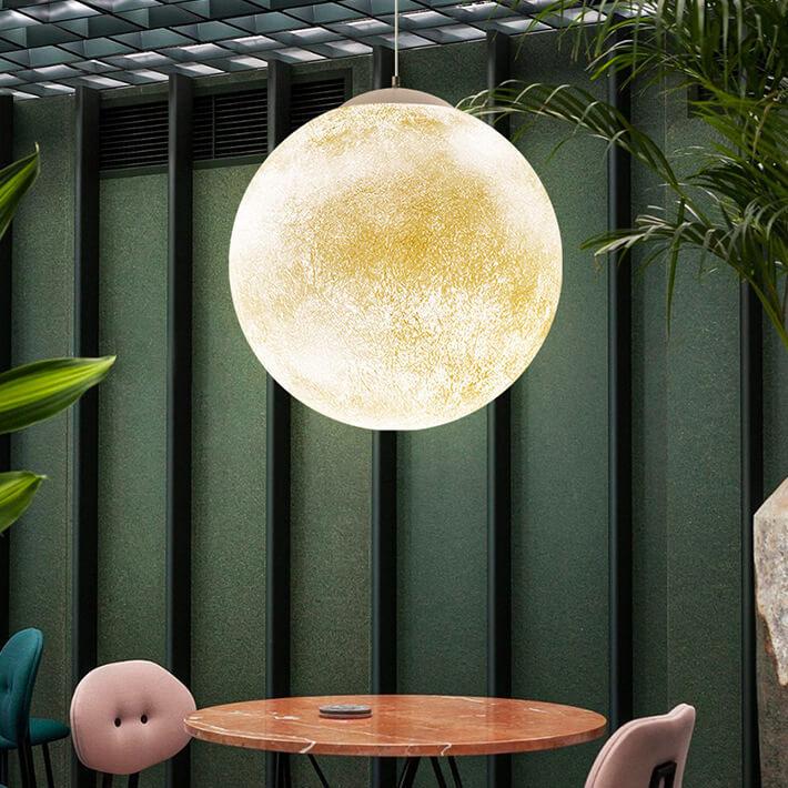 Creative Moon Mars Resin Orb 1-Light Pendant Light