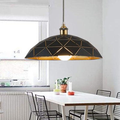 Industrial Skeleton Dome Wrought Iron 1-Light Pendant Light