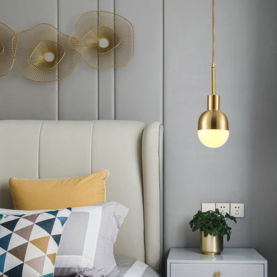 Nordic Oval Dome Brass 1-Light Pendant Light