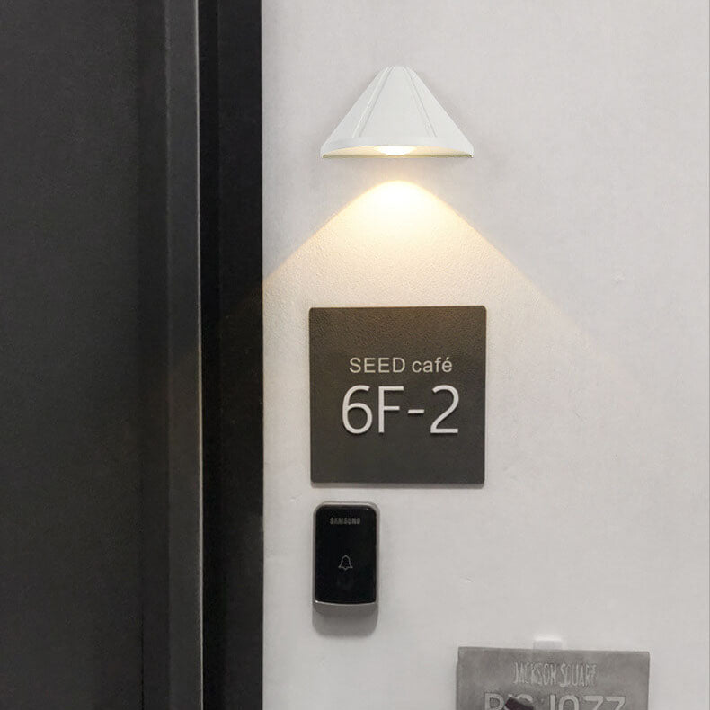 Simple Cone Outdoor Indoor Waterproof LED Door Plate Wall Sconce Lamp