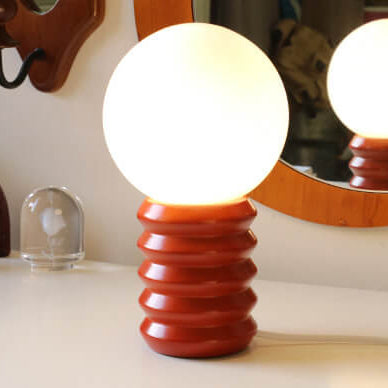 Lámpara de mesa vintage de vidrio sólido naranja de 1 luz 
