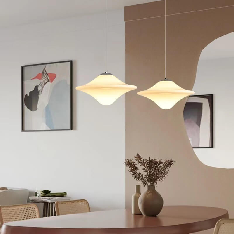 Modern Glass Flying Saucer 1-Light Pendant Light