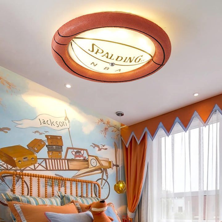 Creative Resin Basketball LED Flush Mount Ceiling Light BulbSquare