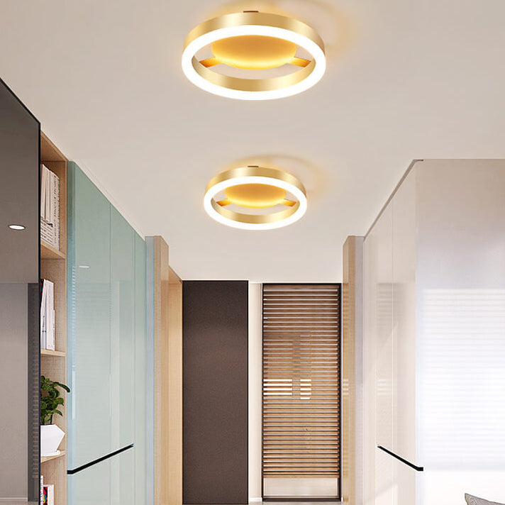 Plafonnier LED moderne carré et rond semi-encastré 
