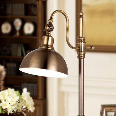 Industrielle Retro Gold Eisen Langarm 1-Licht LED Tischlampe 