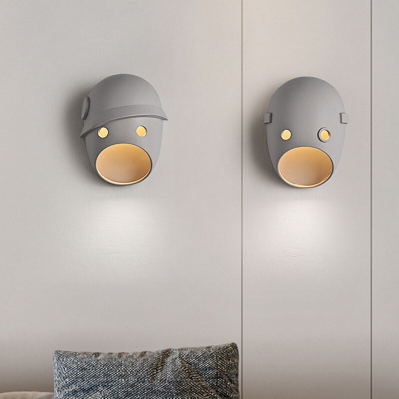 Creative Resin Emoji Mask 1-Light LED Wall Sconce Lamp