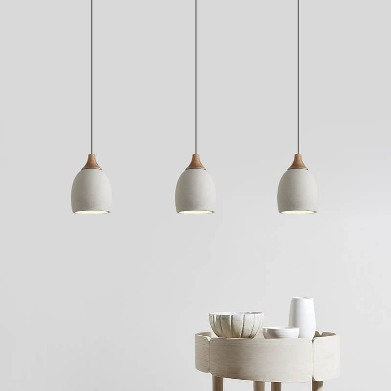 Suspension Luminaire Minimaliste en Dôme de Ciment à 1 Lumière 