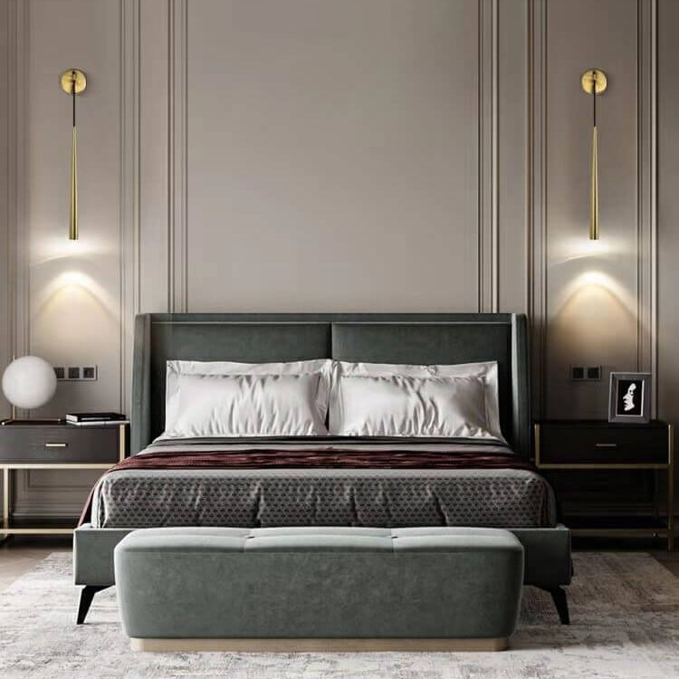 Minimalistischer Luxus-Langstreifen-Gold-1-Licht-Wandleuchte 
