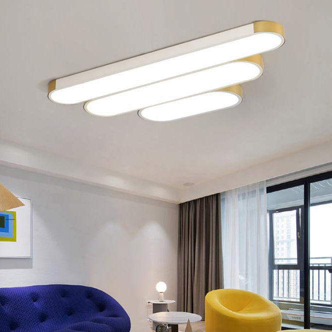 ضوء سقف مثبت بتصميم حديث بسيط على شكل حلقة مستطيلة LED 