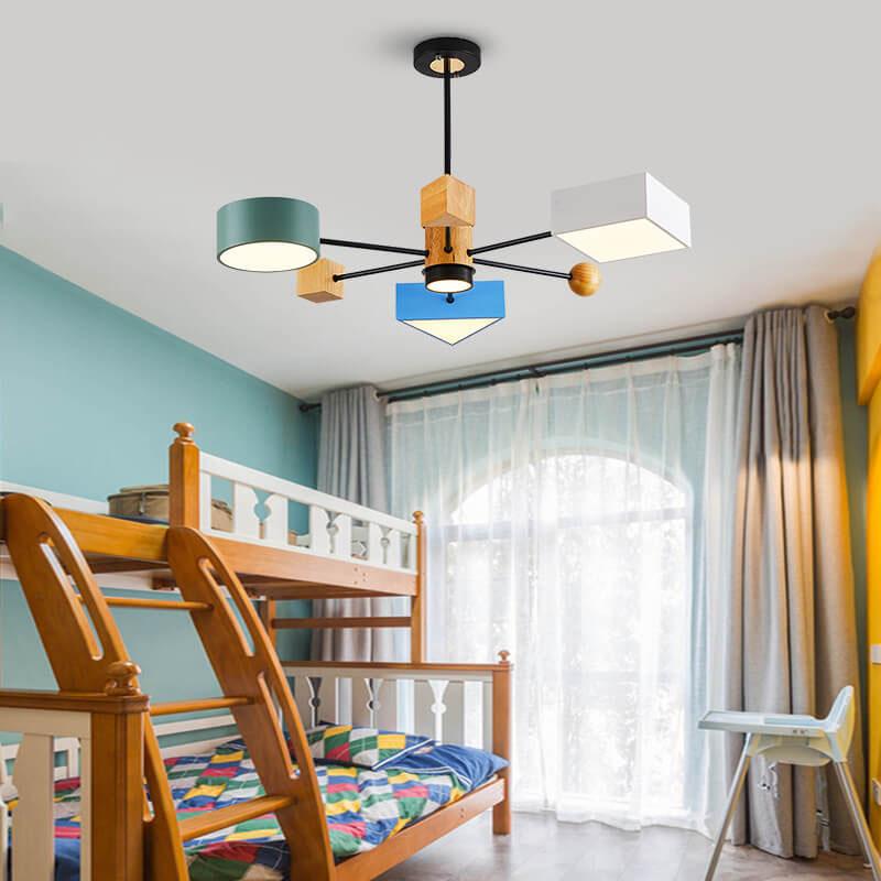 Nordic Building Blocks Geometry 4-Light Chandelier