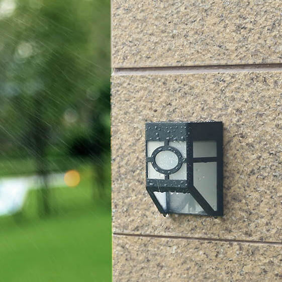 Retro Solar Square Waterproof Outdoor LED Garden Fence Wall Light