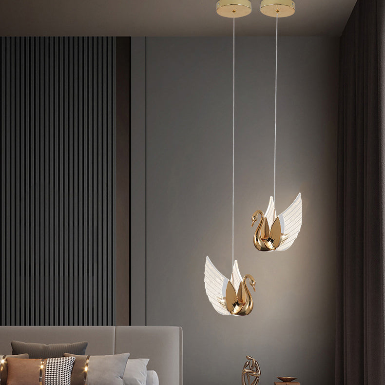 Modern Creative Swan Acrylic LED Pendant Light