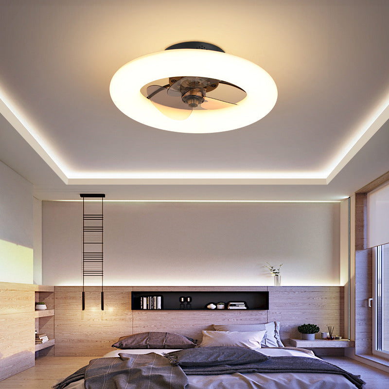 Moderner Kreativkreis LED Semi-Flush Mount Deckenventilator Licht 
