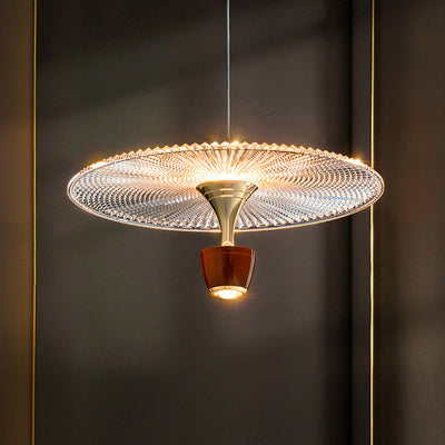 Modern Luxury Disc Electroplated Aluminum LED Pendant Light