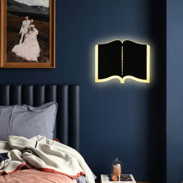 Minimalist Book Shape Iron 1-Light LED Wall Sconce Lamp